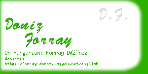 doniz forray business card